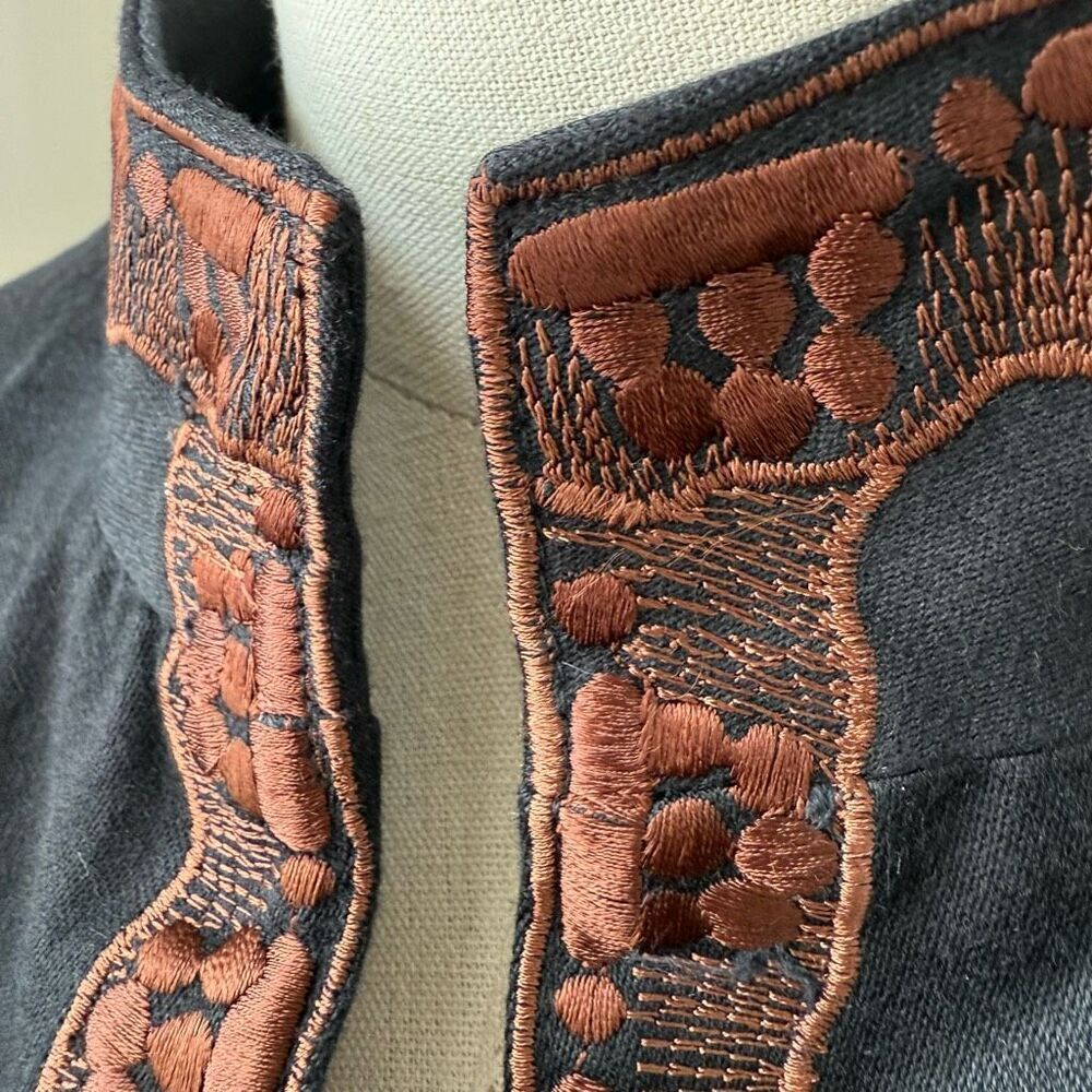 NWT Coldwater Creek Black Brown Embroidered Jacket $100 16 - Picture 4 of 9